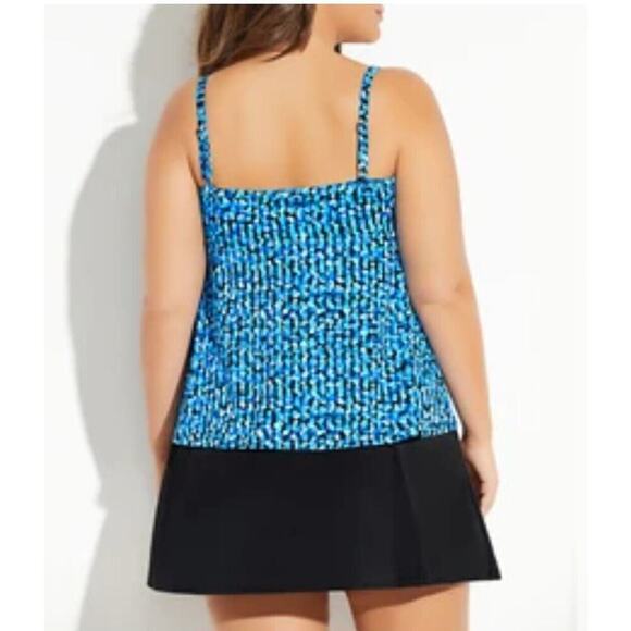 Trimshaper Swimsuit One Piece Size 16W Pink & Black Ruched Padded Bra No Tags - Picture 3 of 11